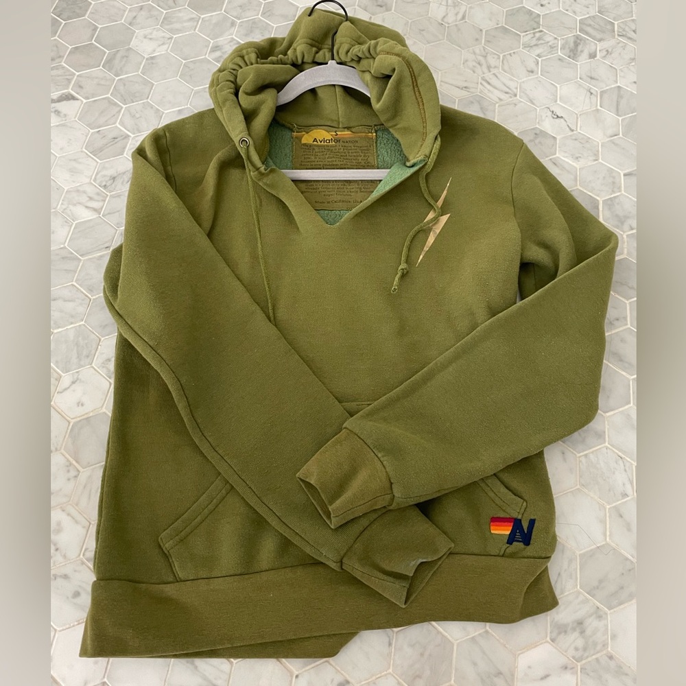🌈 Aviator Nation V-Neck Hoodie, Women’s Small 🌈
